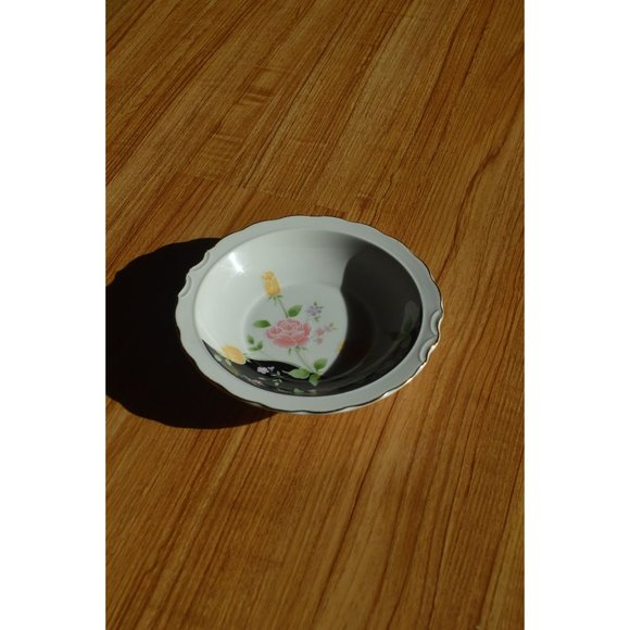 Vintage Gold Trimmed Floral Printed Catchall Bowl - Picture 2 of 2